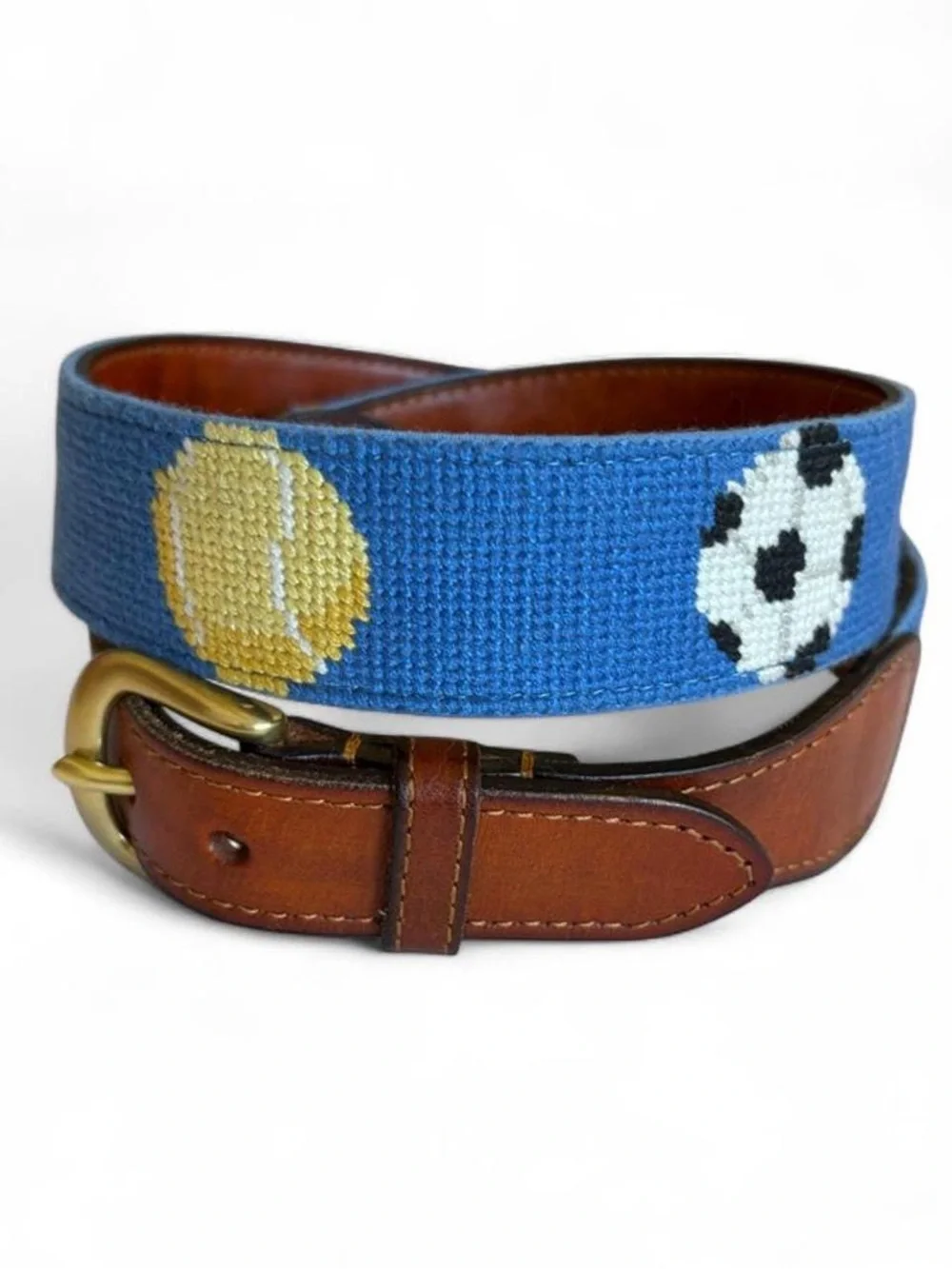 Smathers & Branson embroidered sports leather belt